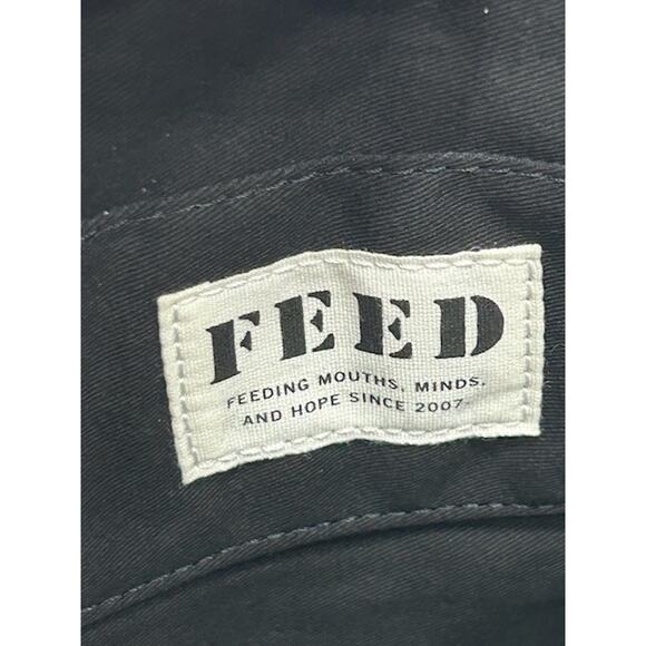 Feed Project Womens Crossbody Bag Minimalist Handbag Tote Zipper Closure Black - Picture 8 of 10